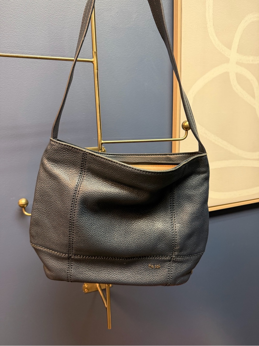 The Sak Black Pebbled Leather Shoulder Bag